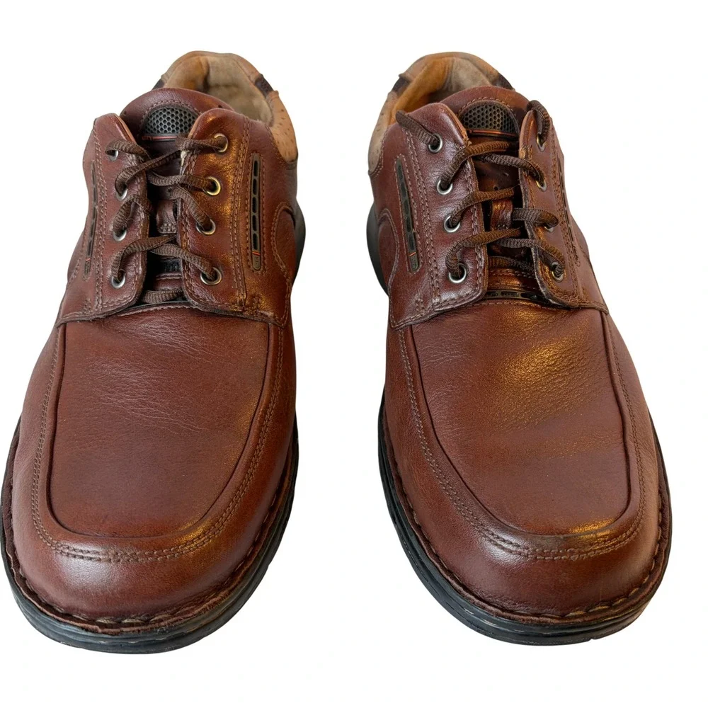 Clarks Unstructured Un.Corner Mens Brown Leather Moc Toe Oxfords Size 12 W